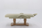 Массажный стол электрический MED-MOS ММКМ-2 (КО-156Д) светло-бежевый с основанием светлое дерево (Р)